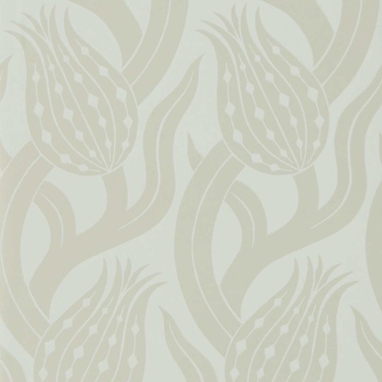 Zoffany 312998 Kensington Walk Persian Tulip Silver - tapeta w kwiaty tulipana