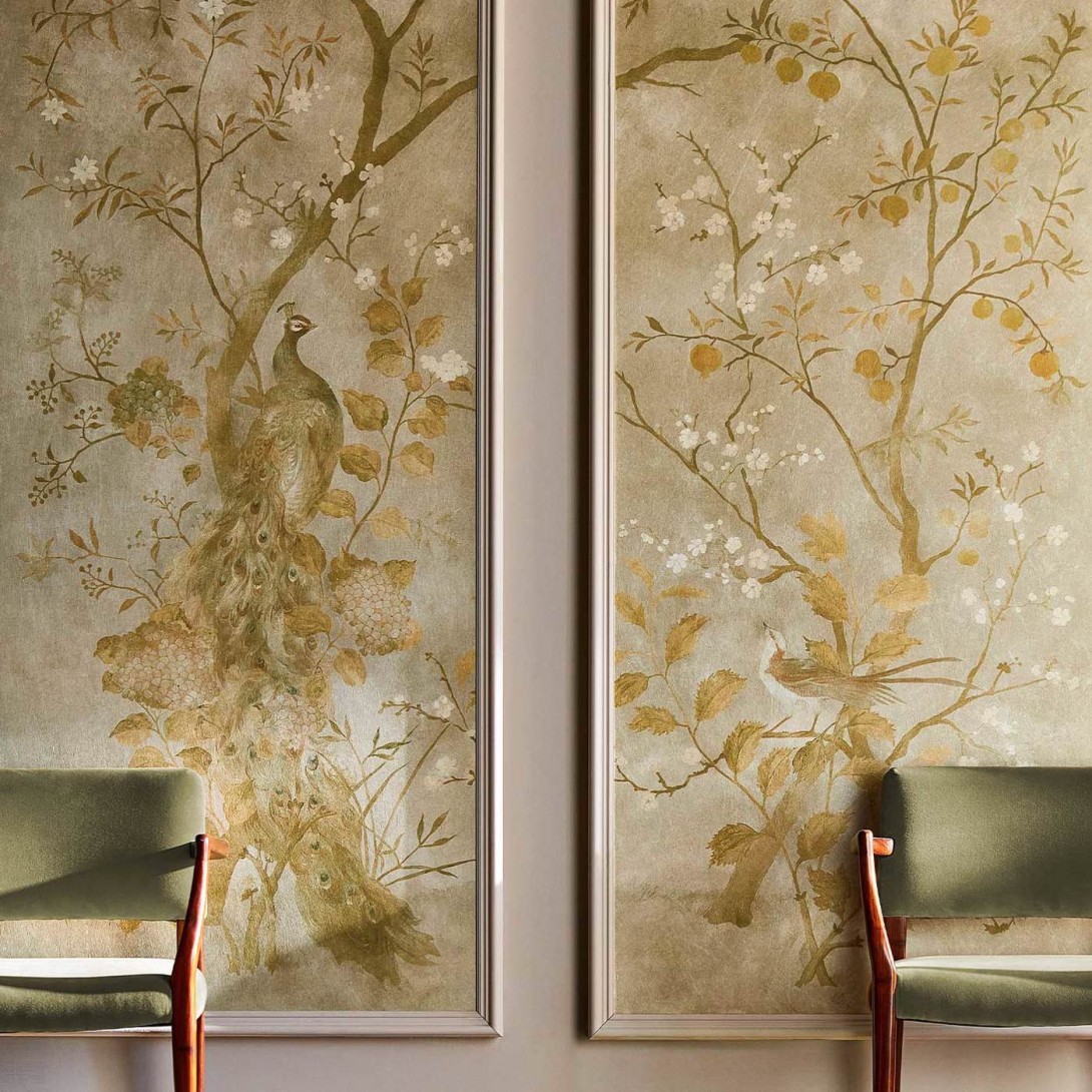 Zoffany 312661 Kensington Walk Rotherby Old Gold - tapeta roślinna