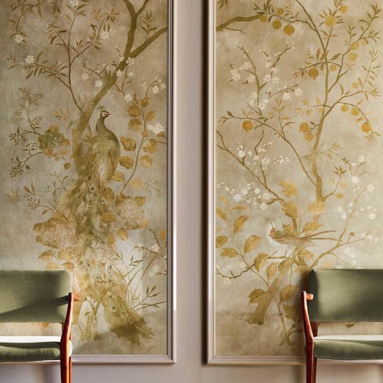 Zoffany 312661 Kensington Walk Rotherby Old Gold - tapeta roślinna