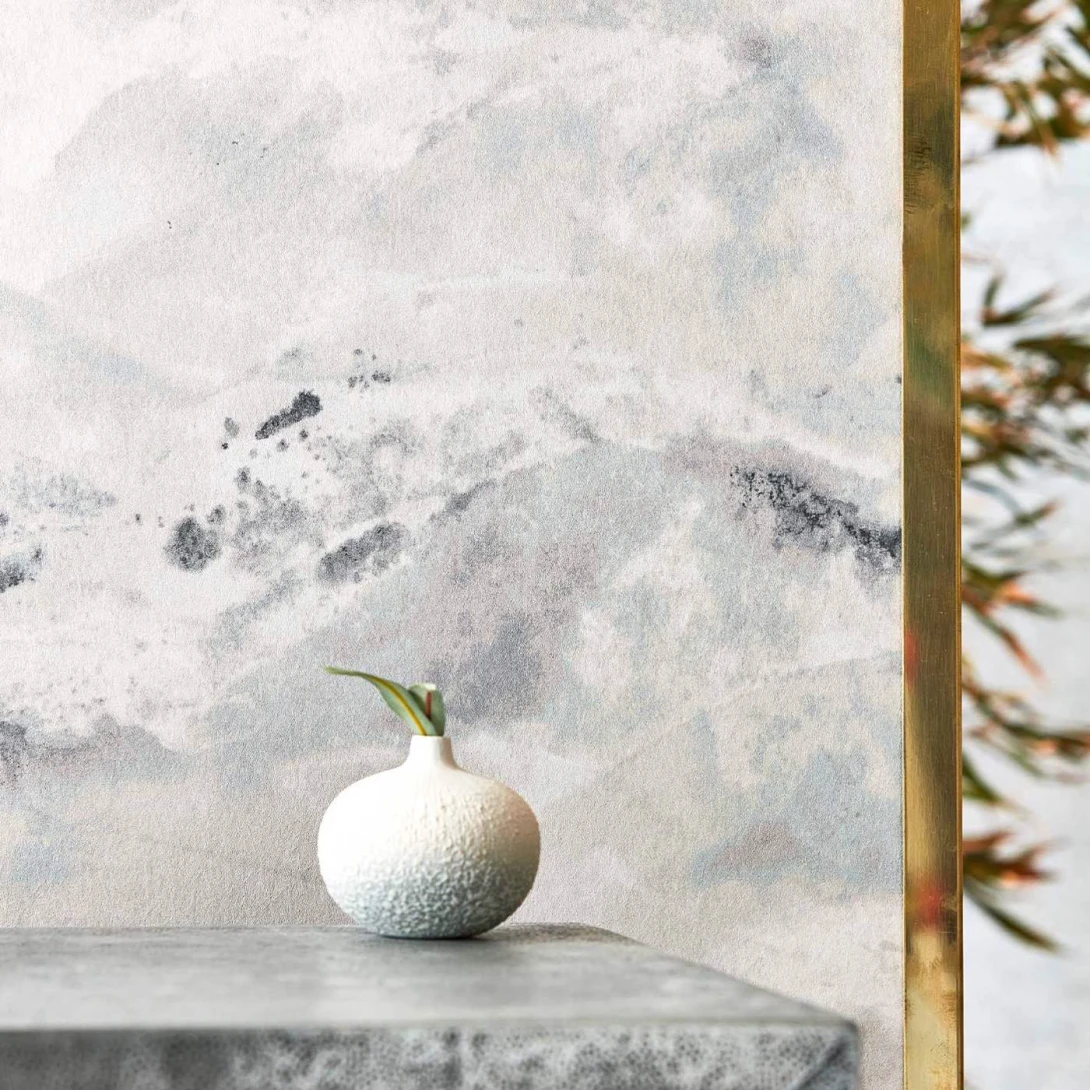 Zoffany 312503 Kensington Walk Sansui Snow Peaks - tapeta cieniowanym pejzażem nieba