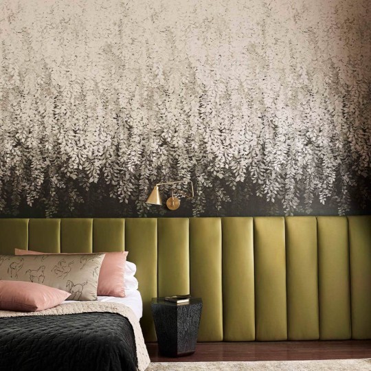 Zoffany 313002 Kensington Walk Tyndall Vine Black - tapeta roślinna