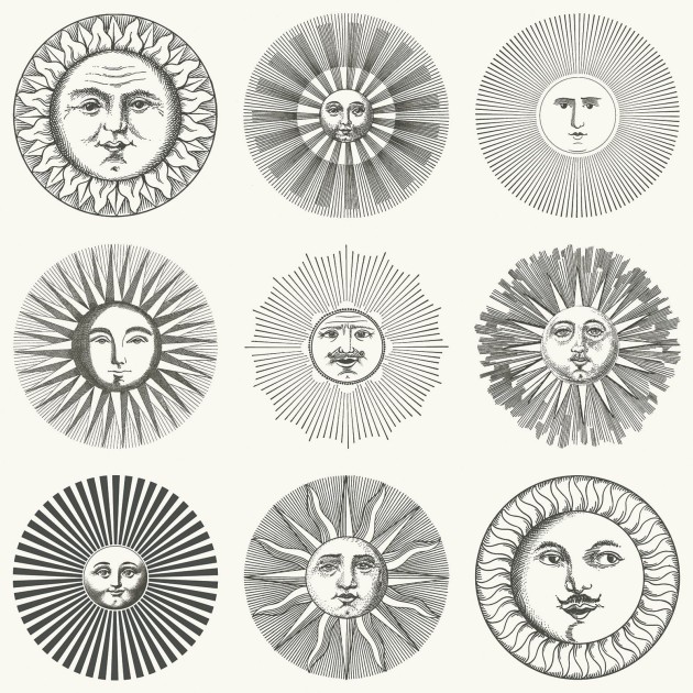 Cole & Son 123/1001 Fornasetti Senza Tempo II Soli - tapeta w słoneczne twarze