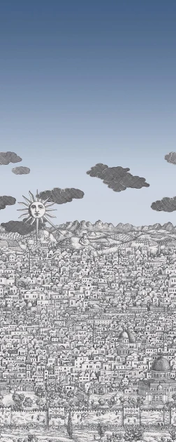 Cole & Son 123/3014 Fornasetti Senza Tempo II Vista Mediterranea - mural architektoniczny