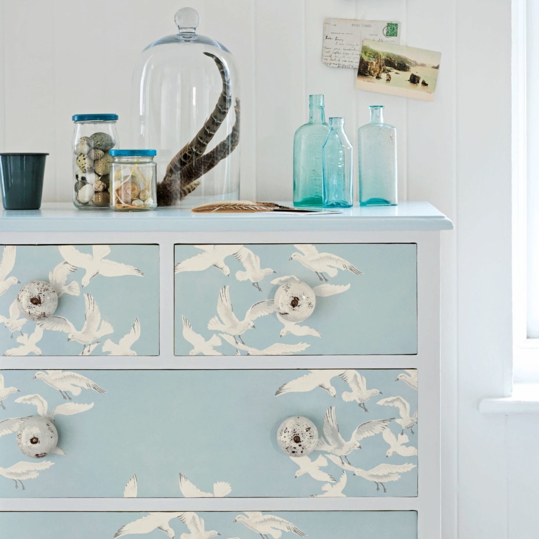 Sanderson 214586 One Sixty Seagulls Eau De Nil - tapeta z mewami