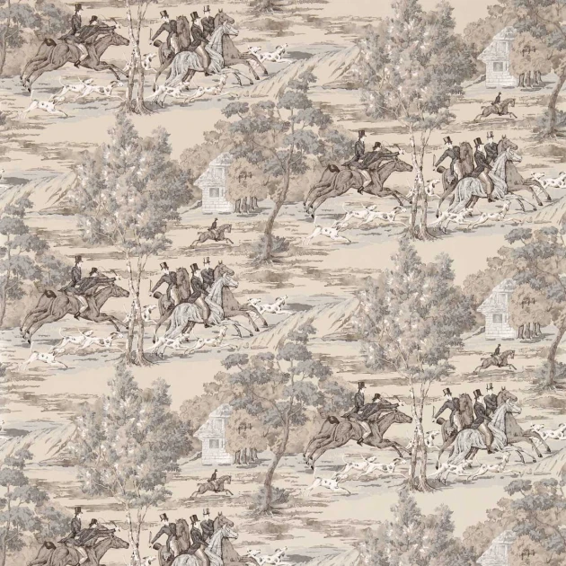 Sanderson 214599 One Sixty Tally Ho Pearl/Grey - tapeta imitująca leśne polowanie