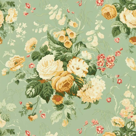 Sanderson 217047 One Sixty Stapleton Park Sage/Honey - tapeta w kwiaty
