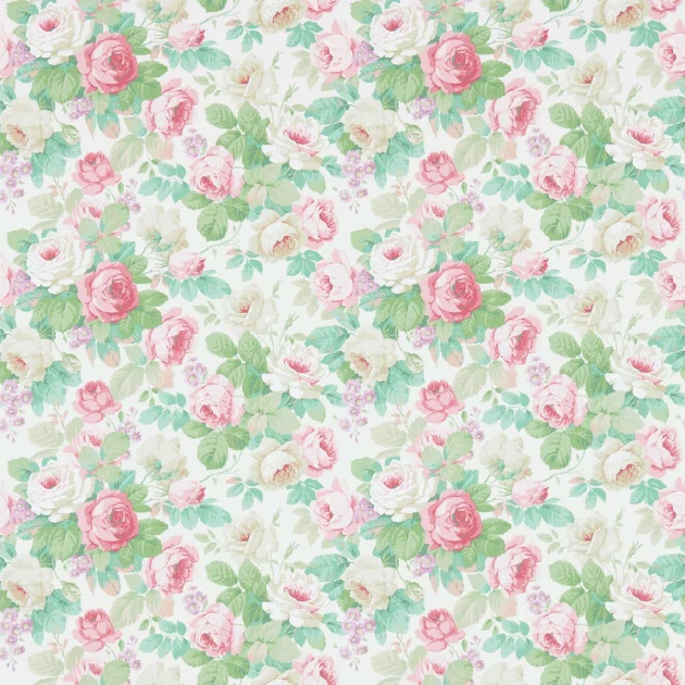 Sanderson 214604 One Sixty Chelsea Pink/Celadon - tapeta w róże