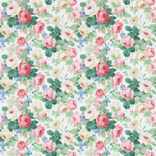 Sanderson 214606 One Sixty Chelsea White/Pink - tapeta w róże