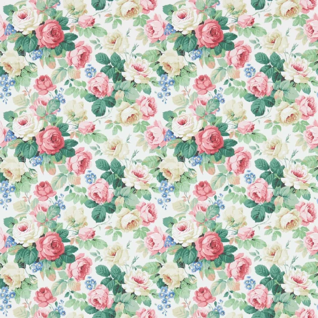 Sanderson 214606 One Sixty Chelsea White/Pink - tapeta w róże