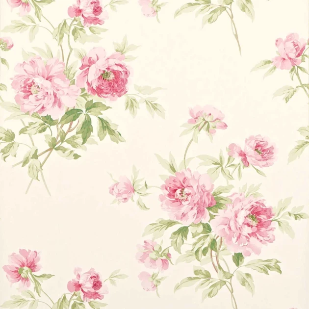 Sanderson DCAVAD101 One Sixty Adele Rose/Cream - tapeta w kwiaty piwonii