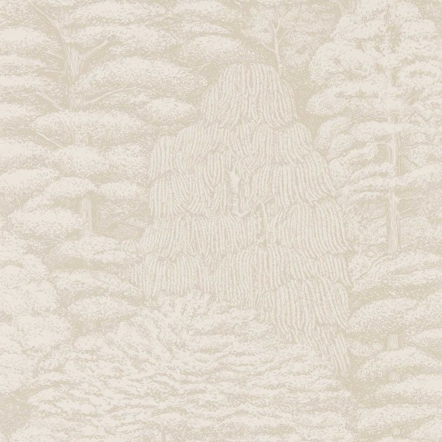 Sanderson 215717 Arboretum Woodland Toile Ivory/Neutral  - tapeta leśna