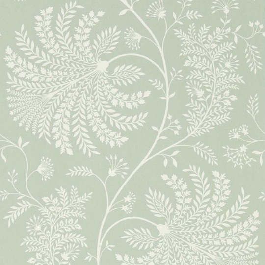Sanderson 216341 Water Garden Mapperton Sage/Cream - tapeta roślinna