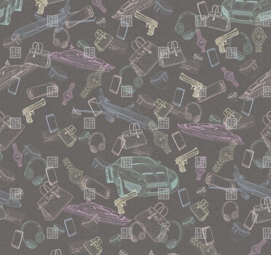 London Art 18003-02 Exclusive 18 Luxury Goods - mural w neonowe wzory