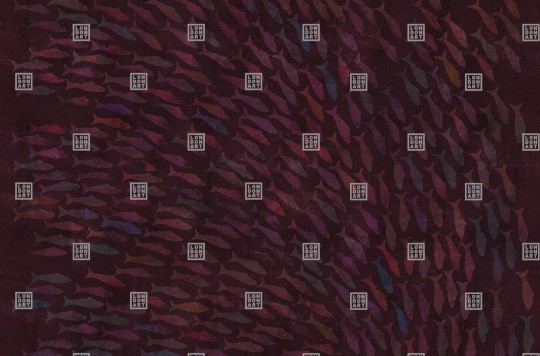 London Art 18023-01 Exclusive 18 Rainbow Fish - mural z ławicą ryb