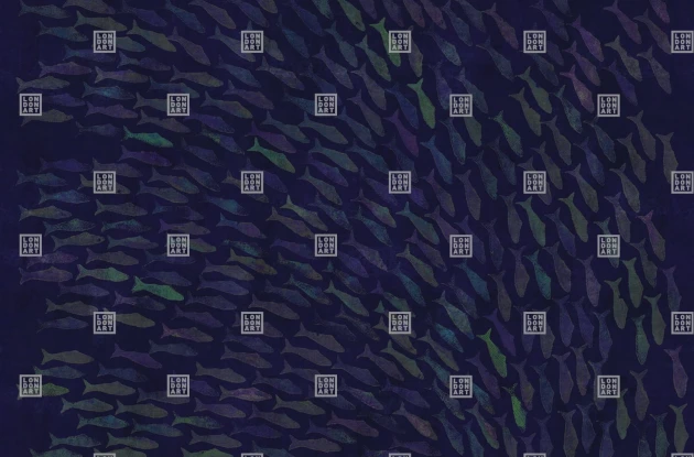 London Art 18023-02 Exclusive 18 Rainbow Fish - mural z ławicą ryb