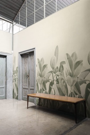 London Art 18056-01 Exclusive 18 Rubber Plant - mural z liśćmi