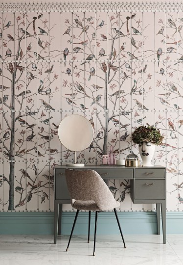 Cole & Son 114/11022 Fornasetti Selection Uccelli - mural z motywem ptaków na drzewie w klatce