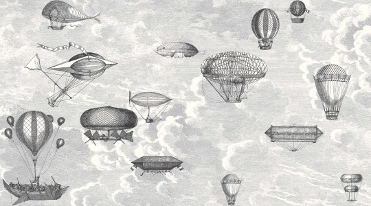 Cole & Son 114/27053 Fornasetti Selection Macchine Volanti - tapeta z motywem sterowców (zestaw 2 rolek - A i B)