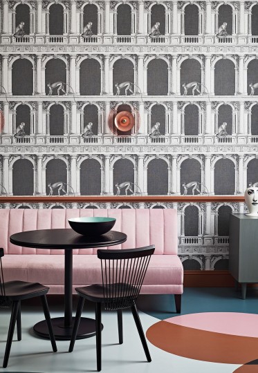 Cole & Son 114/21041 Fornasetti Selection Procuratie e Scimmie - tapeta z motywem fasad i małp