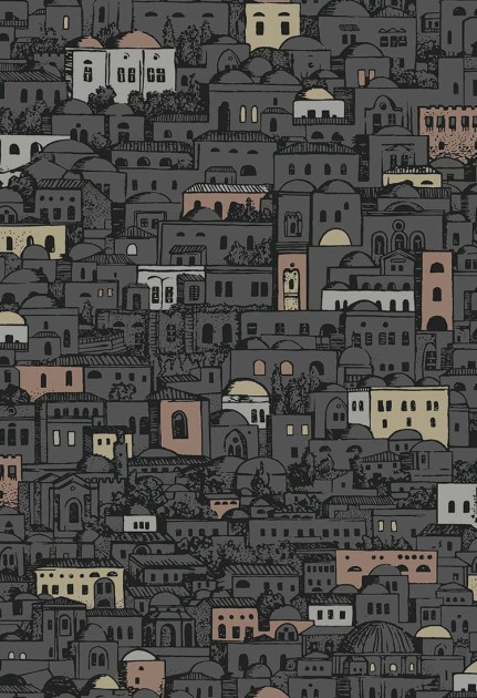 Cole & Son 114/7014 Fornasetti Selection Mediterranea - tapeta z motywem miasta