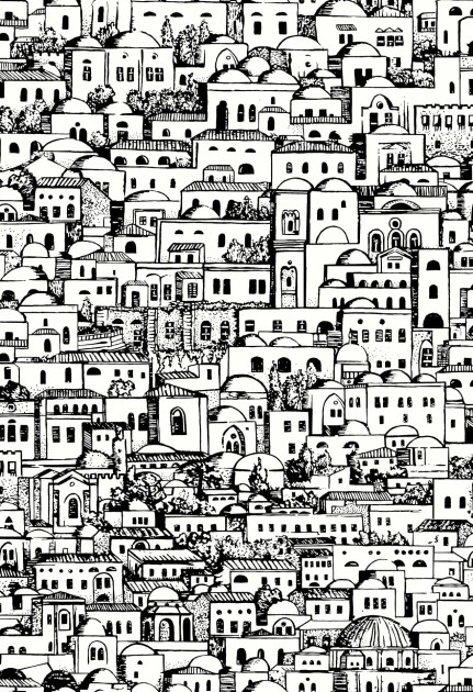 Cole & Son 114/19039 Fornasetti Selection Mediterranea - tapeta z motywem miasta