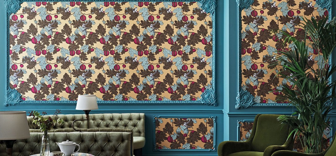 Cole & Son 114/25049 Fornasetti Selection Frutto Proibito - tapeta z motywem owoców, liści i małp