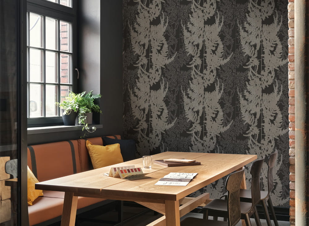 Sirpi 25322 Altagamma Living Silhouette Simposium - tapeta w pasy stworzone z liści