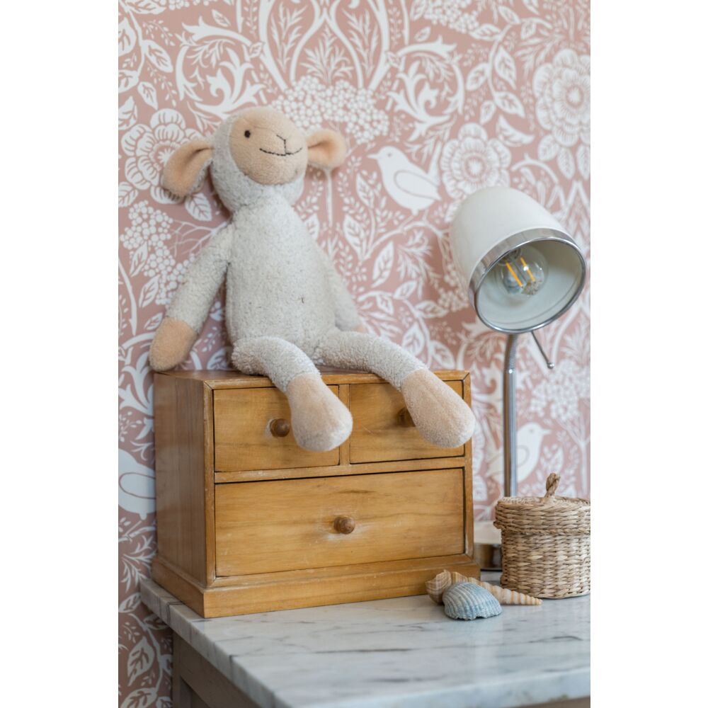 Esta 139324 Vintage Flowers flowers and birds in art nouveau style nude colour and white - tapeta z motywem kwiatów