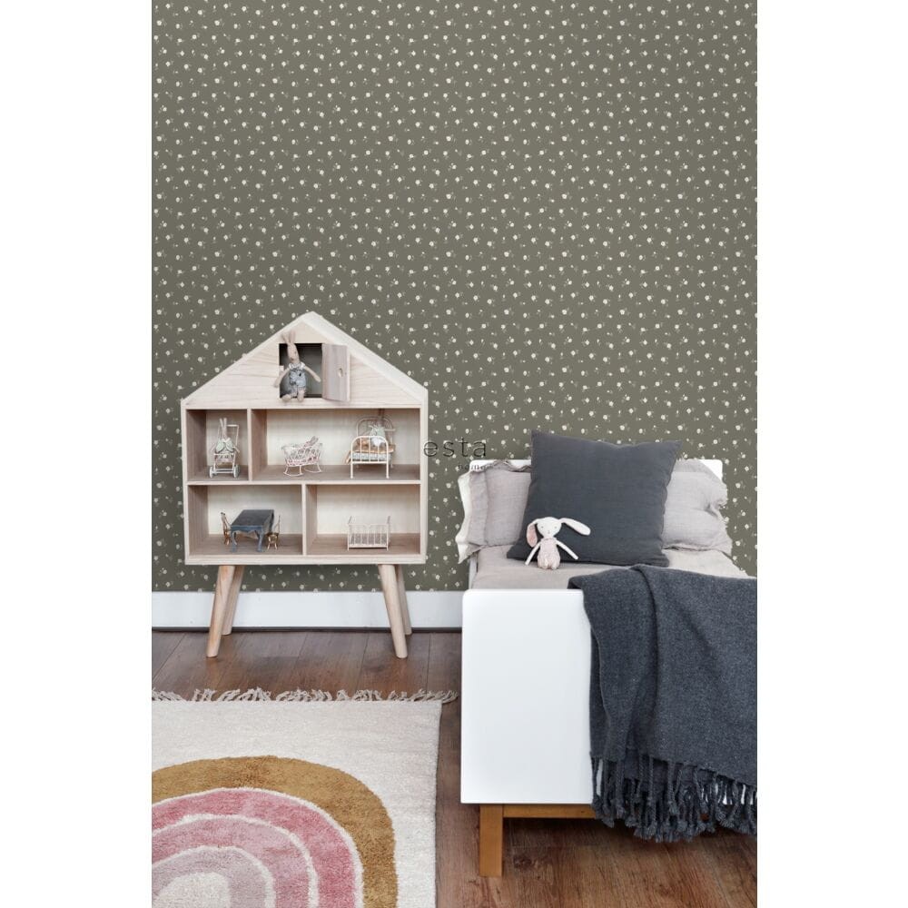 Esta 139238 Vintage Flowers flowers brown and light pink - tapeta z motywem kwiatów