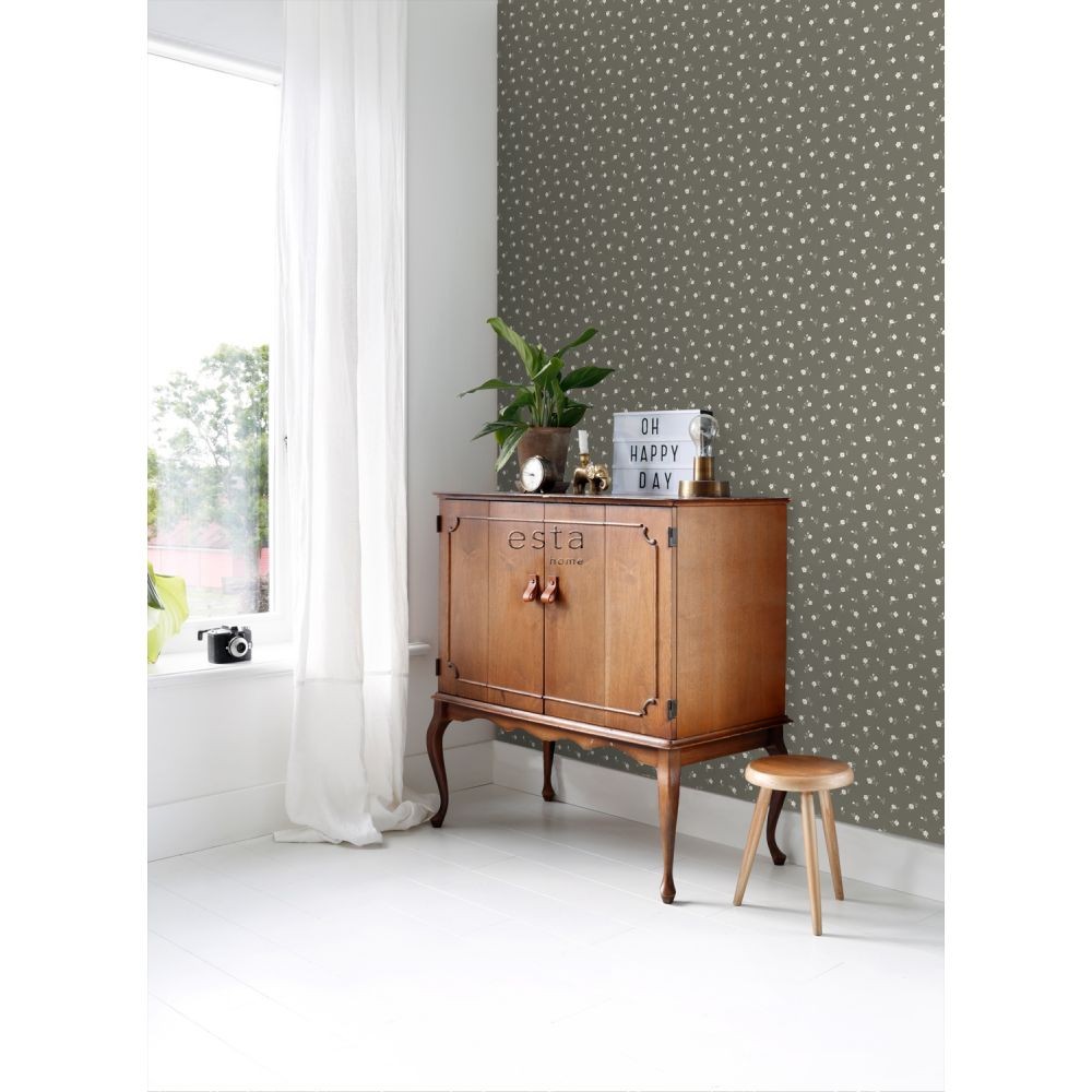 Esta 139238 Vintage Flowers flowers brown and light pink - tapeta z motywem kwiatów