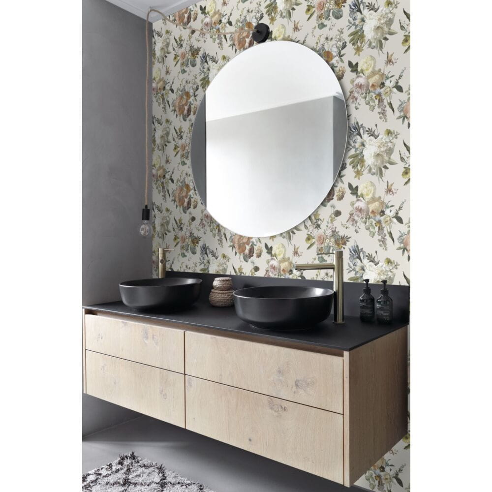 Esta 139544 Vintage Flowers vintage flowers beige - tapeta z motywem kwiatów