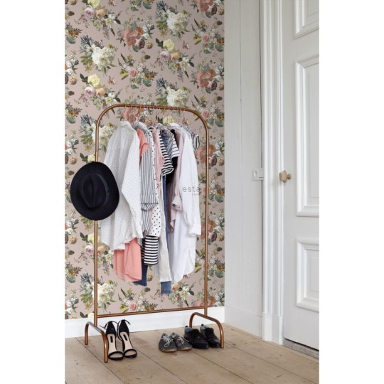 Esta 139367 Vintage Flowers antique pink - tapeta z motywem kwiatów