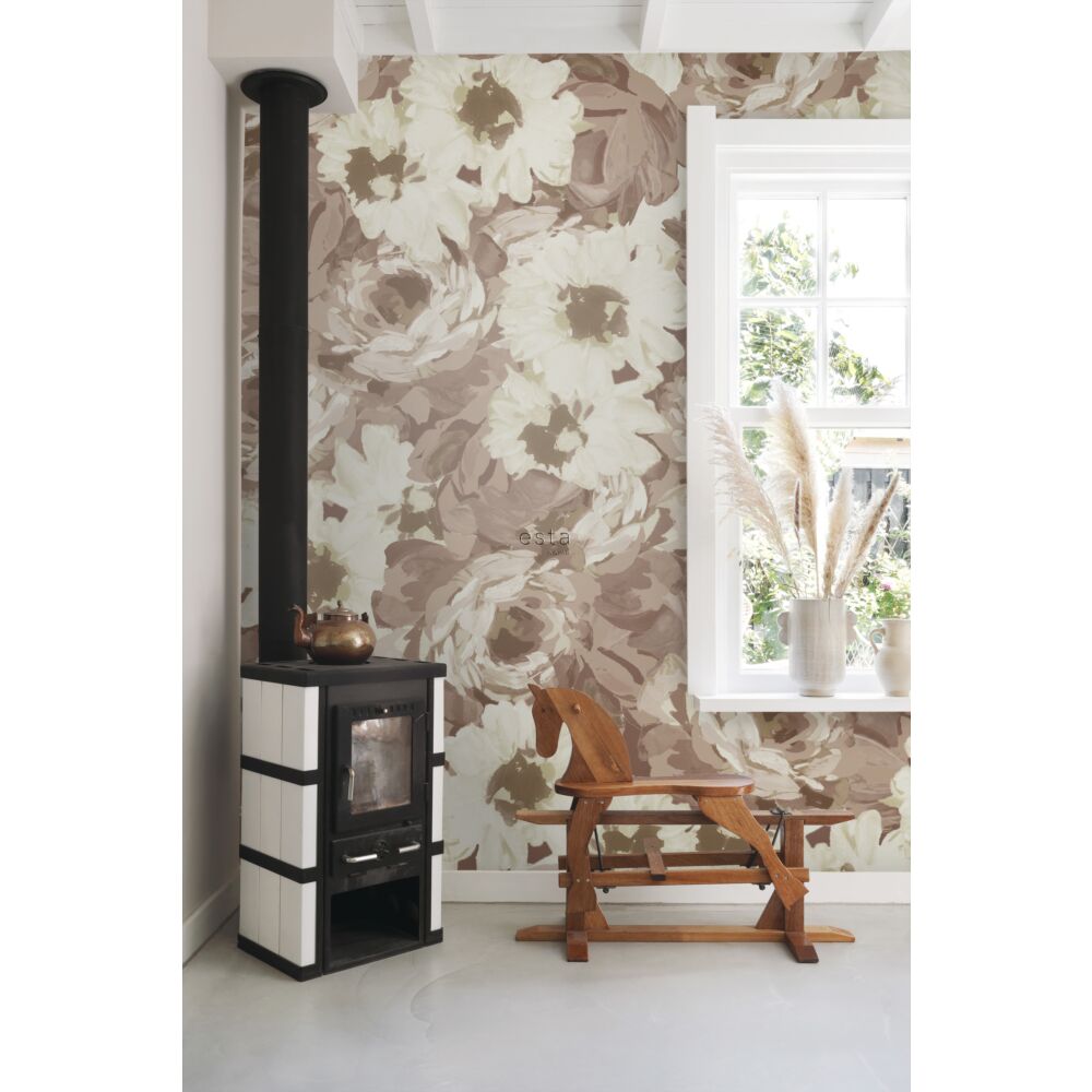 Esta 159209 Vintage Flowers antique pink - mural z motywem kwiatów