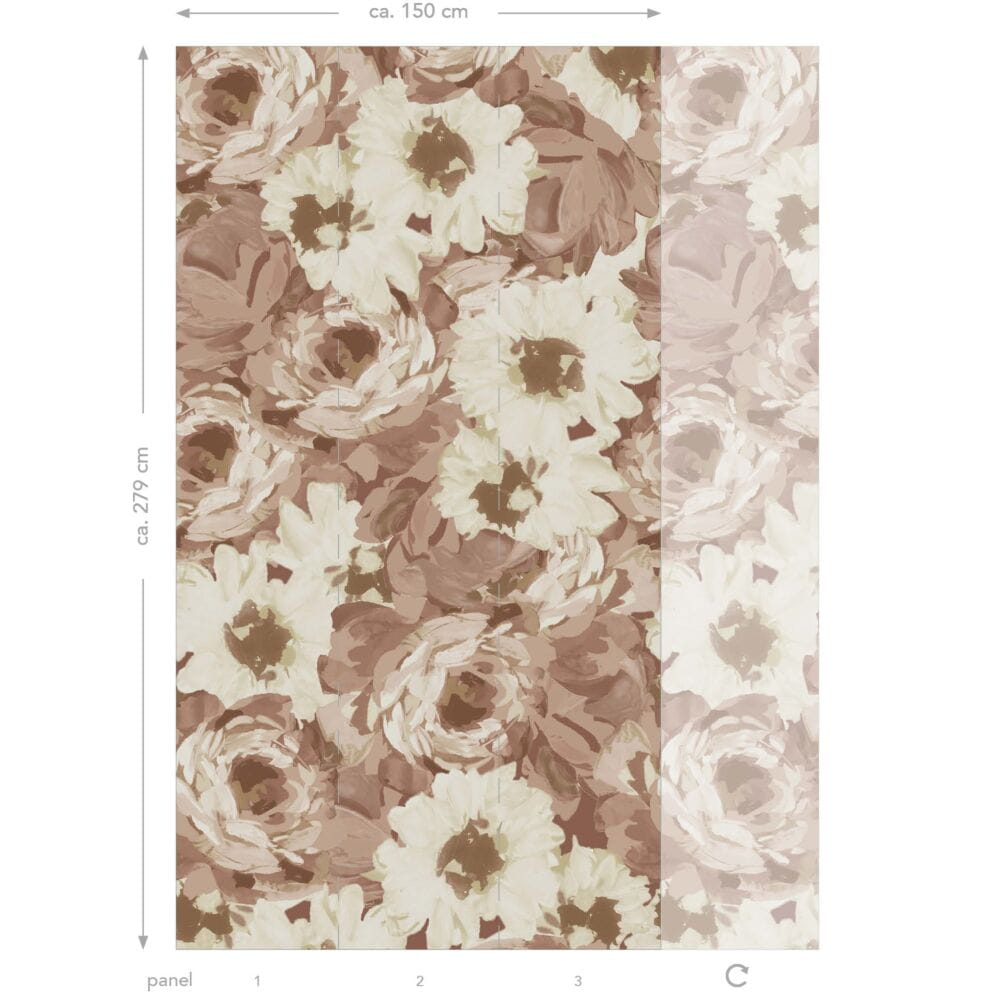 Esta 159209 Vintage Flowers antique pink - mural z motywem kwiatów