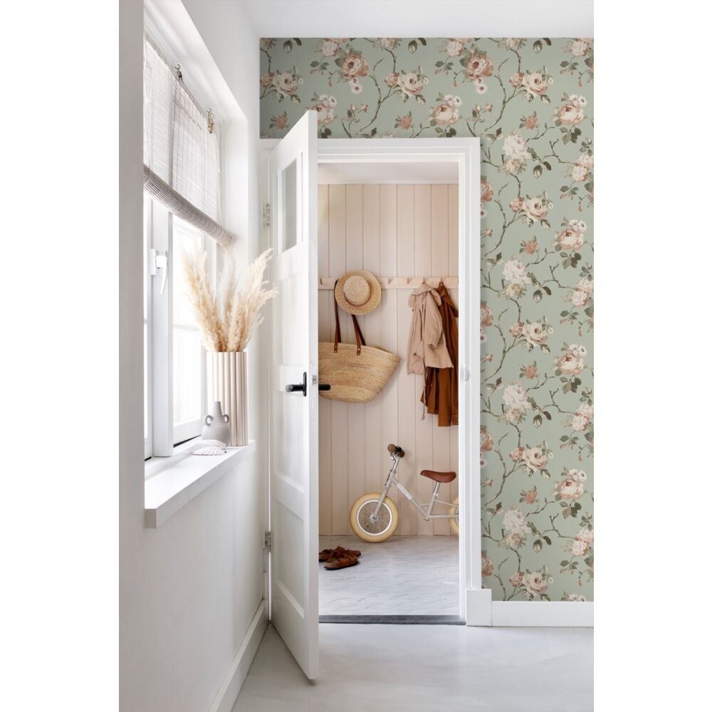 Esta 139406 Vintage Flowers off-white and antique pink - tapeta z motywem kwiatów