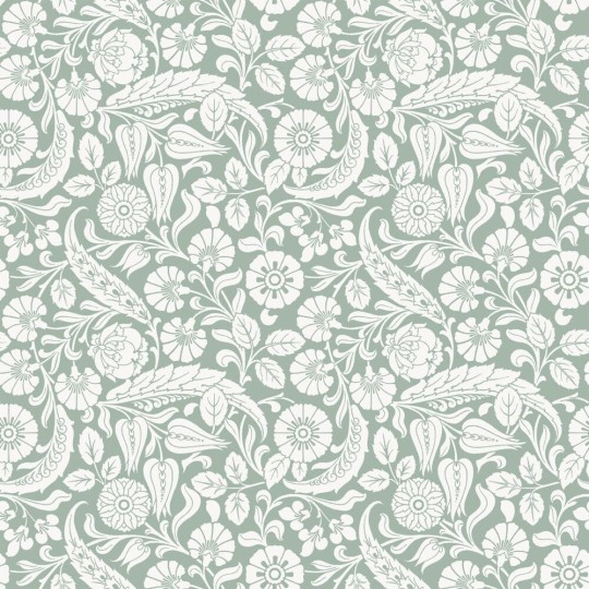 Esta 139329 Vintage Flowers Floral Pattern grayish green - tapeta w kwiatki