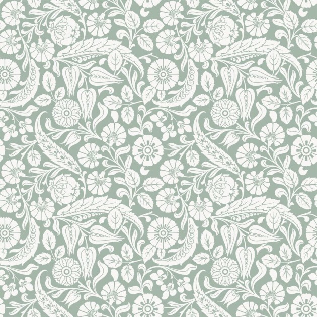 Esta 139329 Vintage Flowers Floral Pattern grayish green - tapeta w kwiatki