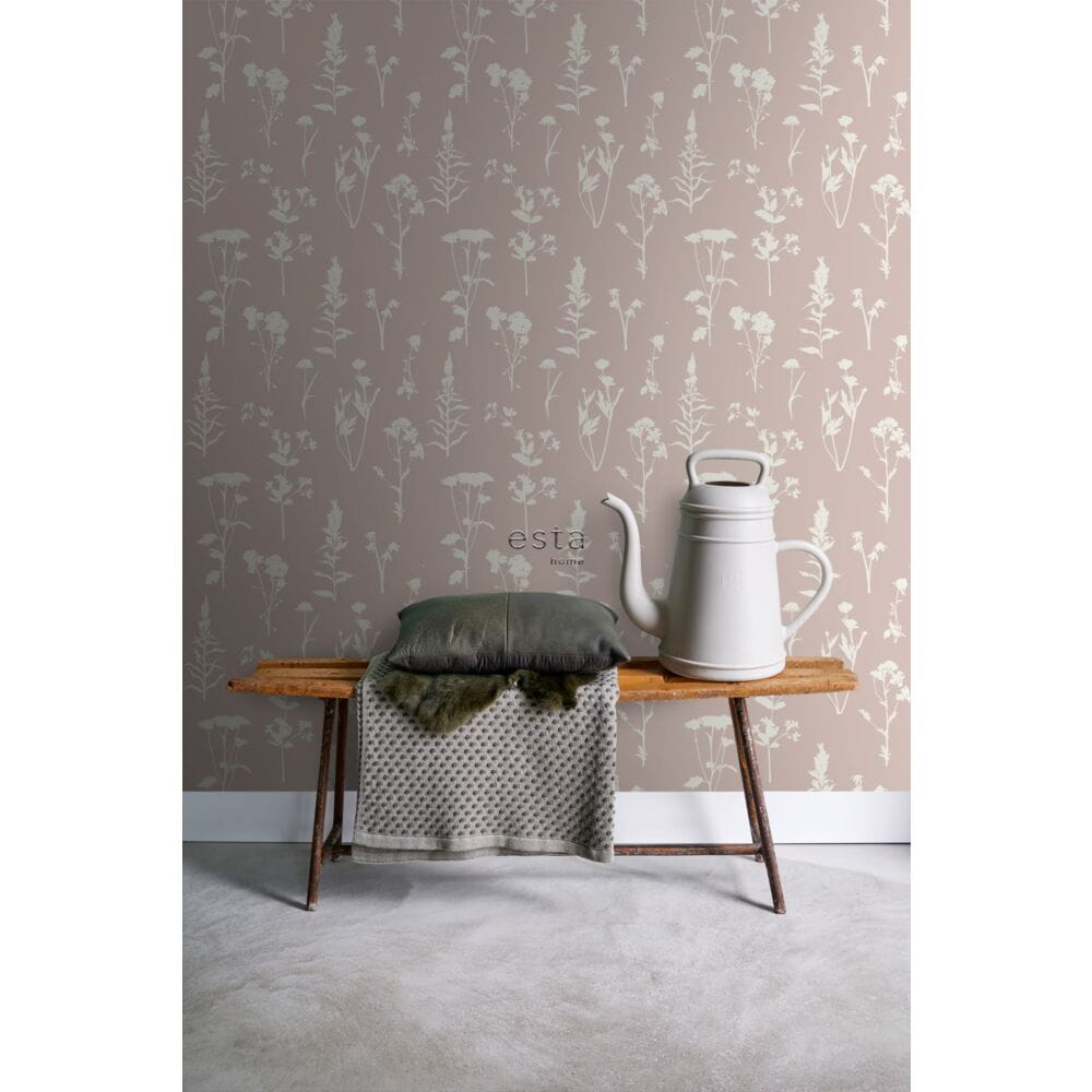 Esta 139393 Vintage Flowers Wildflowers soft pink - tapeta z motywem polnych kwiatów
