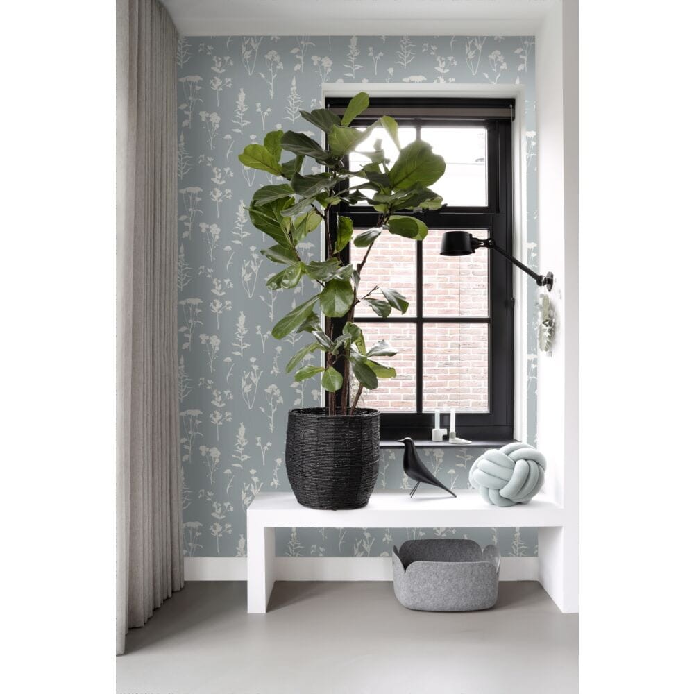 Esta 139394 Vintage Flowers Wildflowers light blue - tapeta z motywem polnych kwiatów