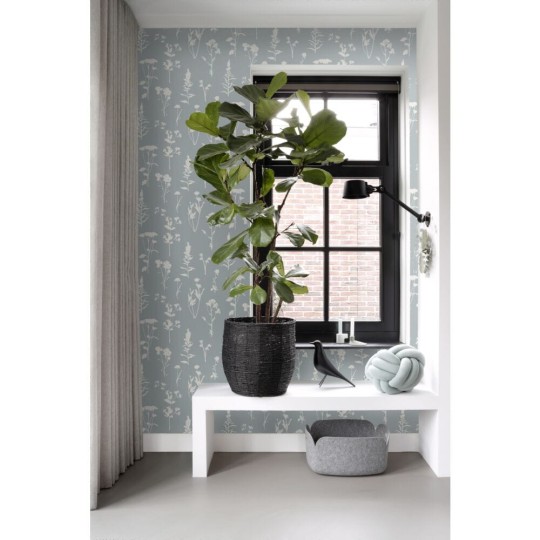 Esta 139394 Vintage Flowers Wildflowers light blue - tapeta z motywem polnych kwiatów