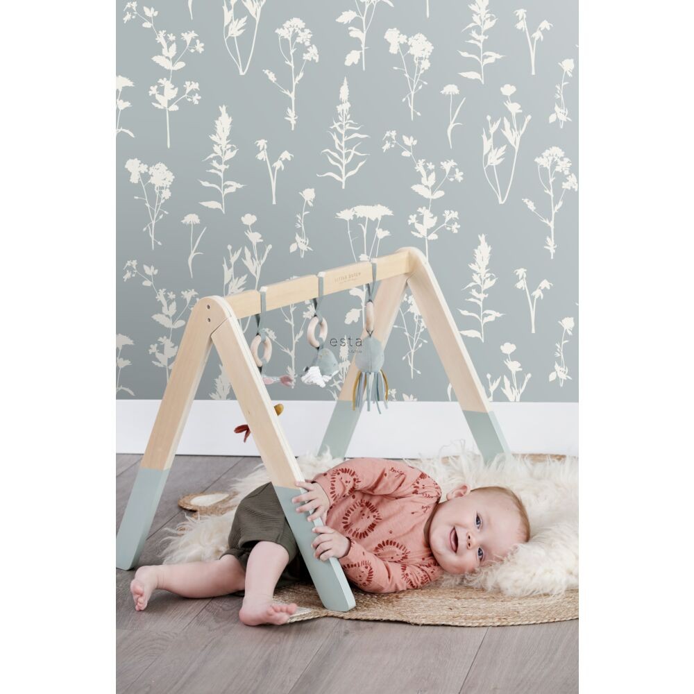 Esta 139394 Vintage Flowers Wildflowers light blue - tapeta z motywem polnych kwiatów