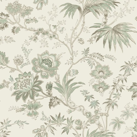 Esta 139400 Vintage Flowers cream beige and grayish green - tapeta z motywem kwiatów