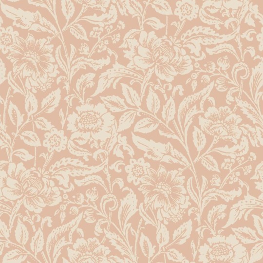 Esta 139427 Vintage Flowers terracotta pink - tapeta w kwiaty i liście