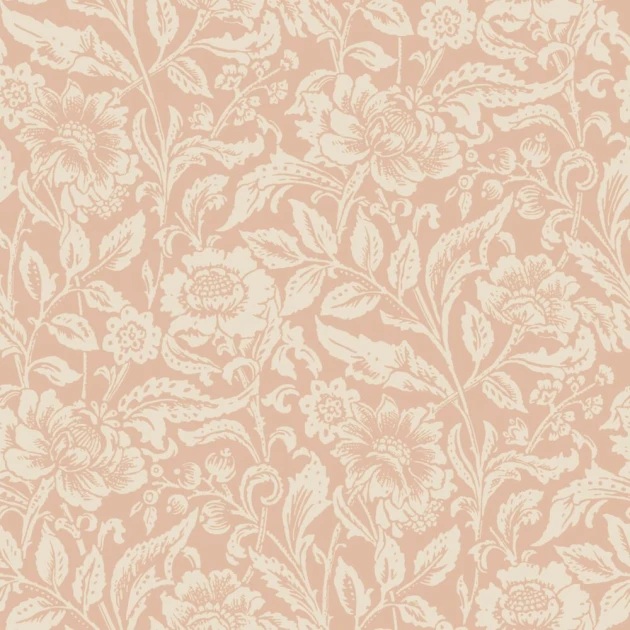Esta 139427 Vintage Flowers terracotta pink - tapeta w kwiaty i liście