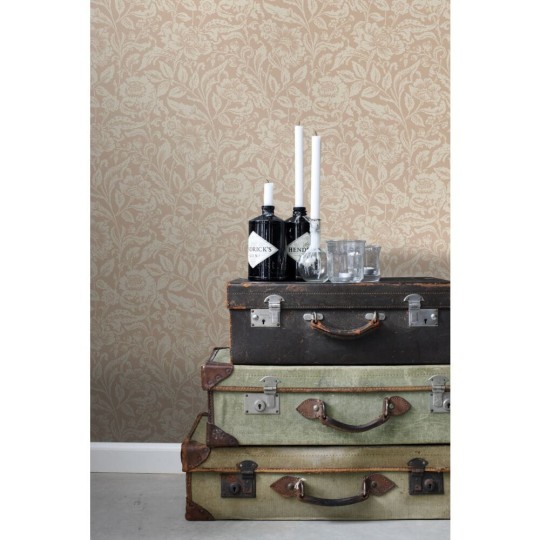 Esta 139427 Vintage Flowers terracotta pink - tapeta w kwiaty i liście