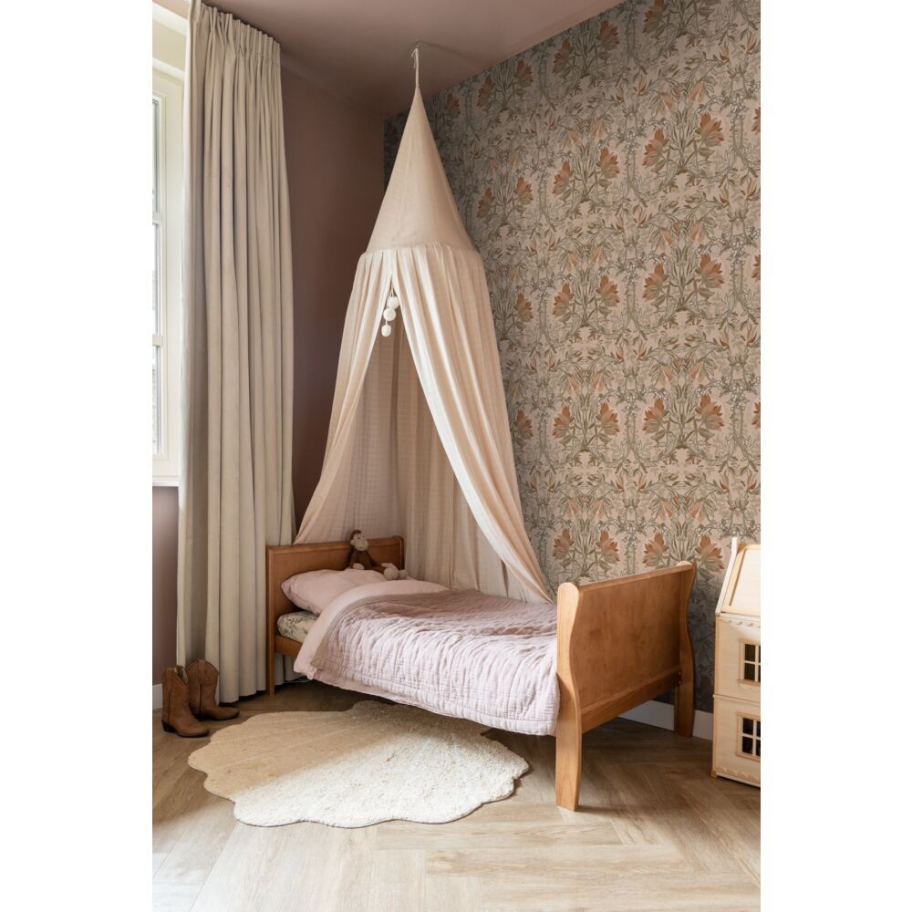 Esta 139460 Vintage Flowers In Art Nouveau Style beige and antique pink - tapeta w kwiaty w stylu vintage