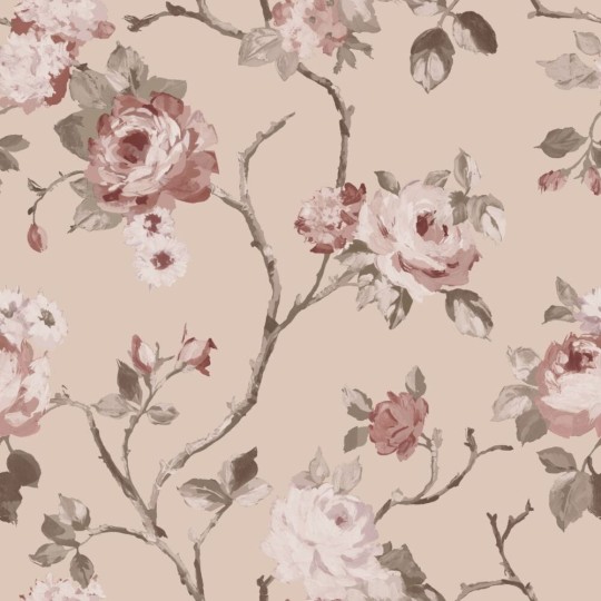 Esta 139476 Vintage Flowers antique pink - tapeta z motywem kwiatów