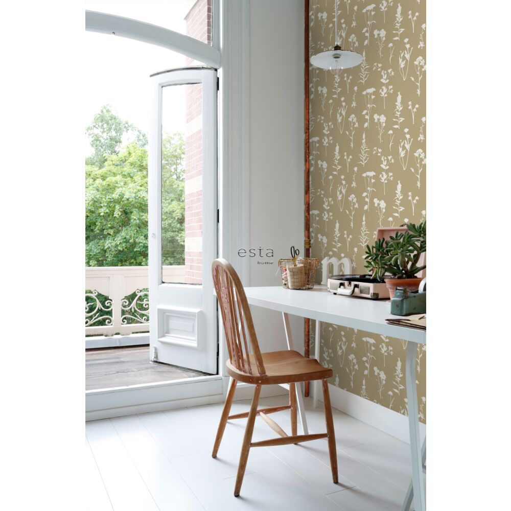 Esta 139483 Vintage Flowers Wildflowers beige - tapeta z polnymi kwiatami