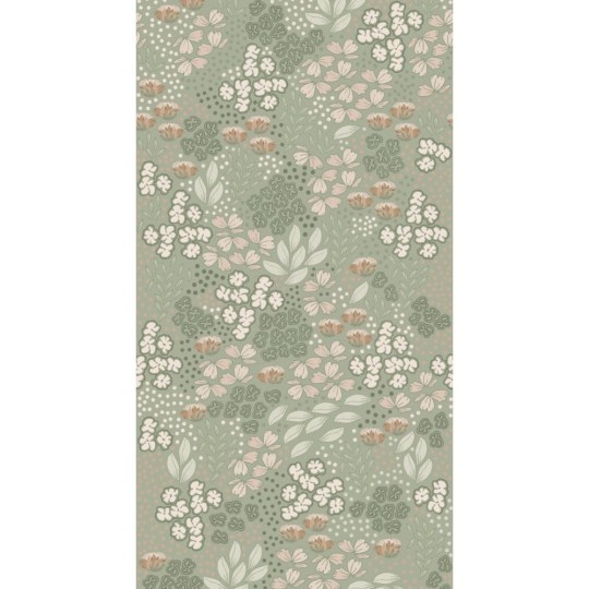 Esta 159212 Vintage Flowers floral pattern grayed mint green - mural z motywem polnych kwiatów