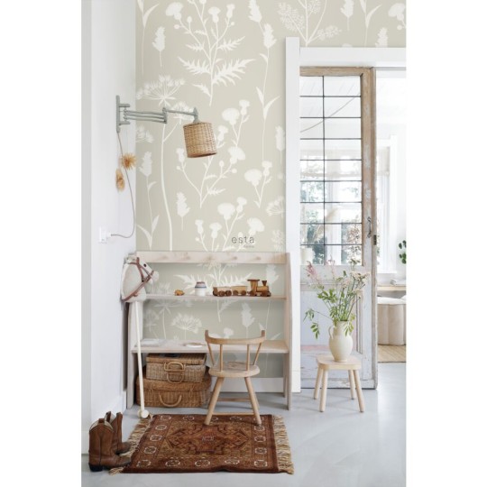 Esta 159217 Vintage Flowers Wildflowers sand beige - mural z polnymi kwiatami